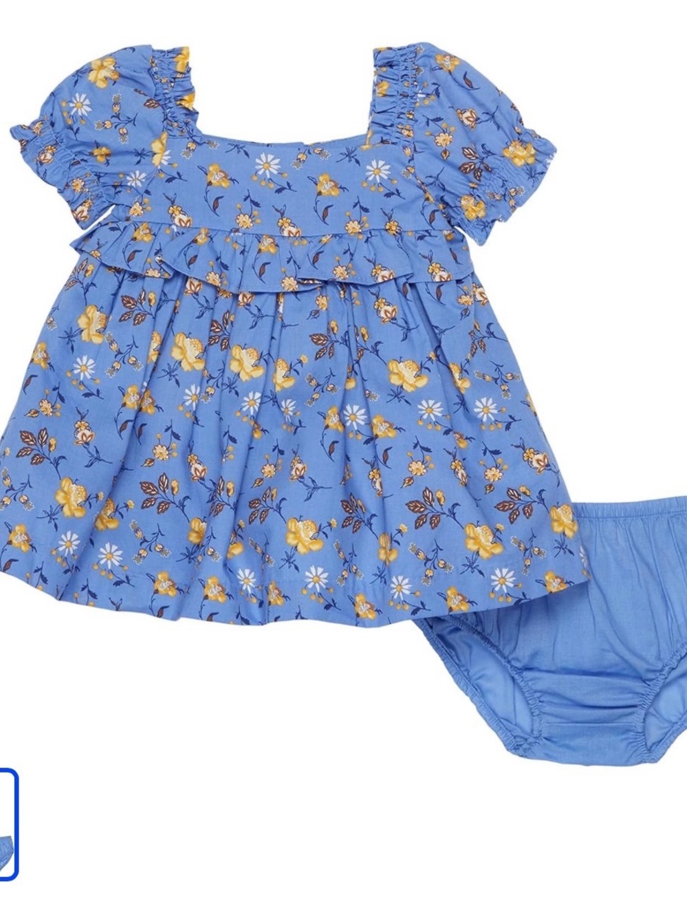 Janie and Jack Blue Floral Dress with Matching Bloomers